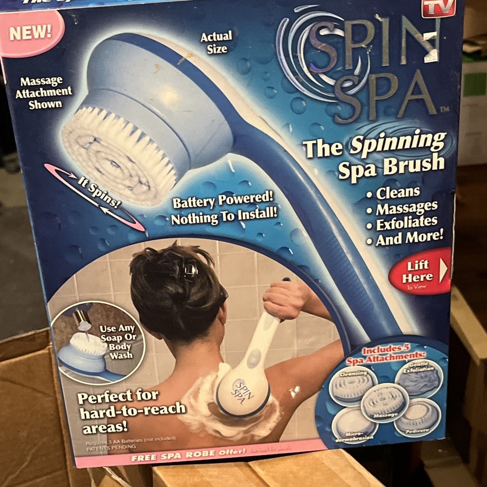 Spin Spa Spinning Spa Body Brush w/5 Attachments -As Seen on TV -NEW  in Box